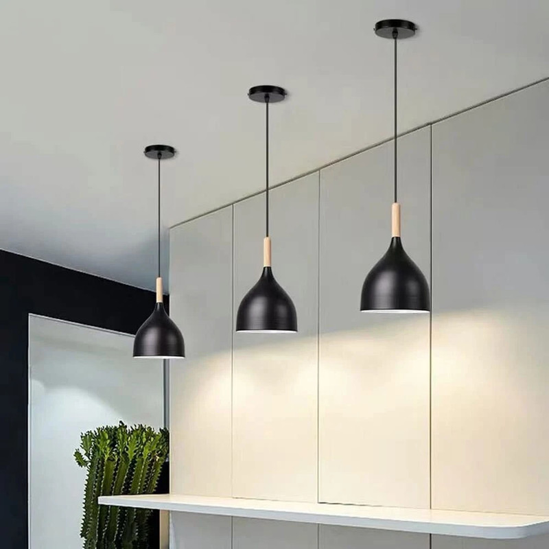Brightlyt Hanging light, Bedroom lamp, Restaurants lights and Dining lamps (Pack of 3) Pendant Lamp Ceiling Lamp(Black, Beige)