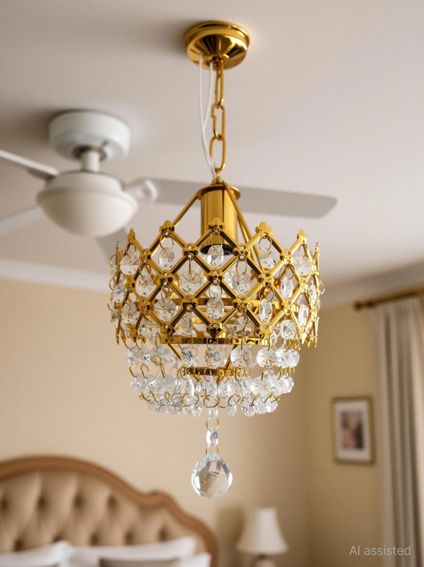 SMGI Chandelier 160mm Unique Chandeliers for Home Decoration Chandelier Ceiling Lamp(Gold)