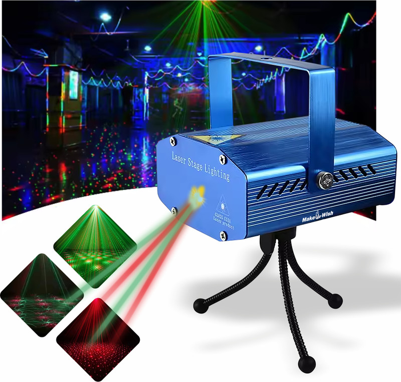 Make Ur Wish Laser Stage Light Sound Activate LED Blinker For Party Disco Laser 12 Mode Light Disco Ball Set(Ball Diameter: 13 cm)
