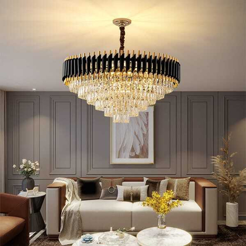 XOZTI 500MM Black Mamra LED Chandelier For Living Room Hal Chandelier(Gold, Black) Chandelier Ceiling Lamp(Black, Gold)