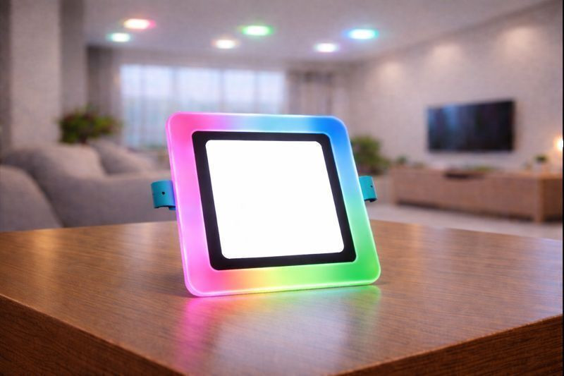 Hybrix LED Square Ceiling Panel Light 9W (6+3) Dual 3D Color, MultiColor & White, 1 Recessed Ceiling Light Ceiling Lamp(Multicolor)