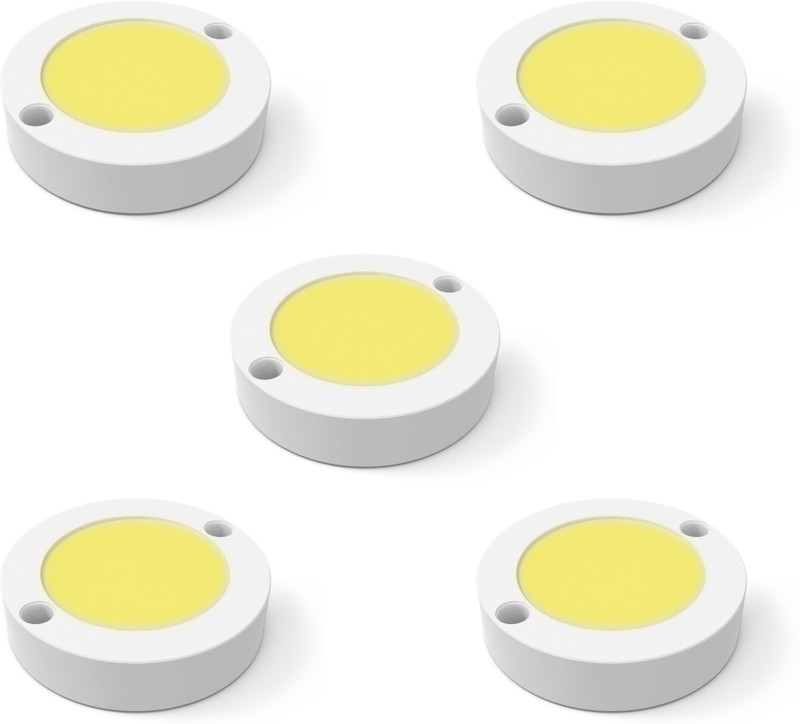 Fybros 3 Watt Yellow Colour Zest Striker Surface LED Ceiling Light 3w Round (Pack of 5) Recessed Ceiling Light Ceiling Lamp(White)