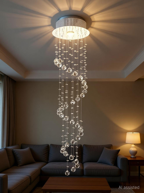 Discount4product 27cm Width Modern Chandeliers LED Ceiling Light Pendant Bulb Chandelier Ceiling Lamp(Clear)