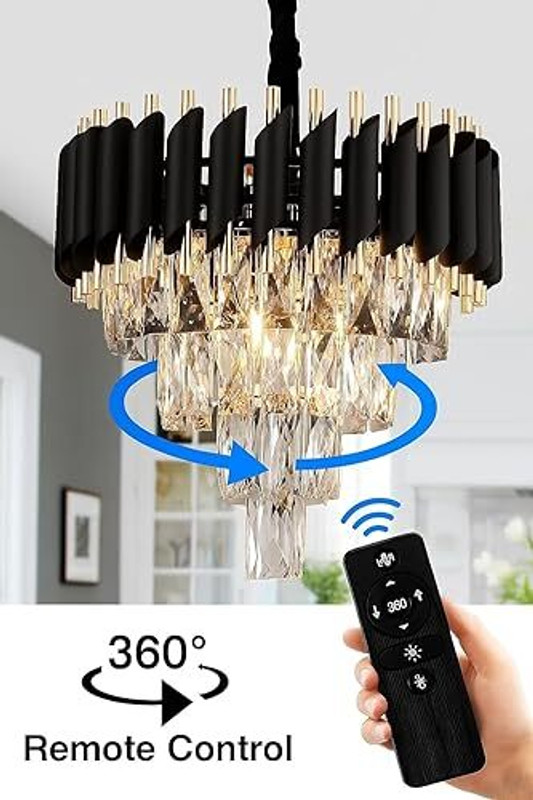 SAVORADE 400mm BG Moving Remote Control Chandelier@2 Chandelier Ceiling Lamp(Gold)