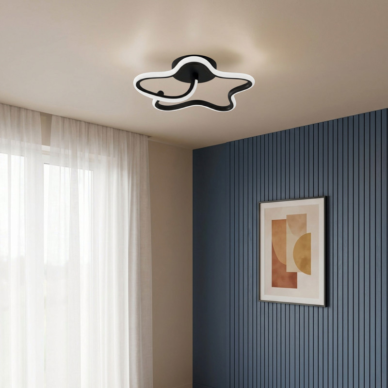 LUMOSYNC Modern Infinity LED Ceiling Light for Living Room | Designer Light Ceiling Light Ceiling Lamp(Black)