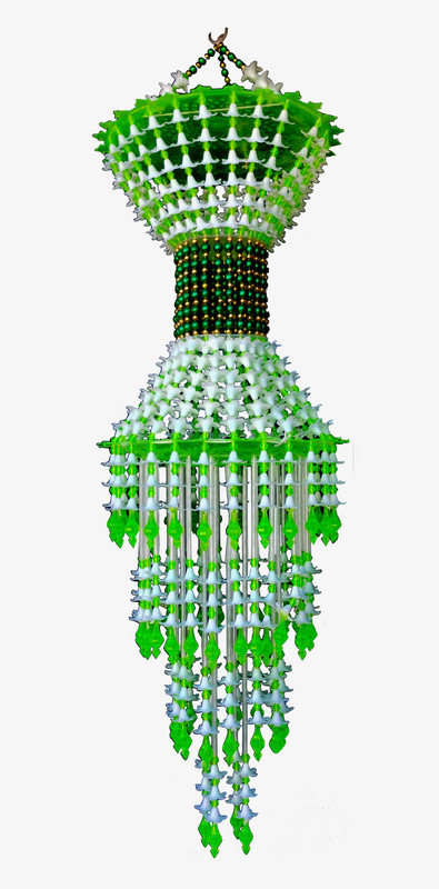 KAXTANG Home Decor Diwali Decorative Chandelier Ceiling Lamp(Green)