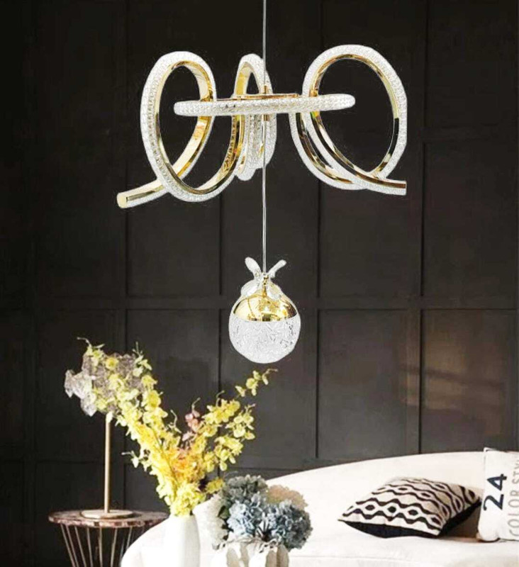 goblet LU-16 Modern LED Chandelier with Crystal @16 Chandelier Ceiling Lamp(Black)