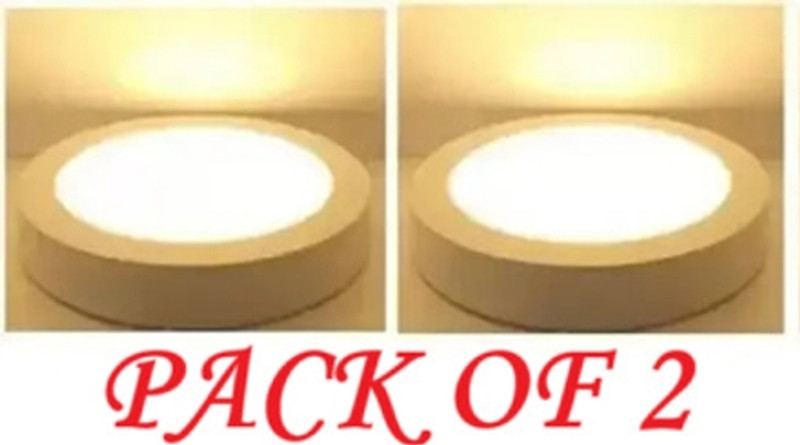 Brightstar LED 10WATT Pack of 1 Round Surface Down Light Panel Light Recessed Ceiling Light Ceiling Lamp(Yellow)