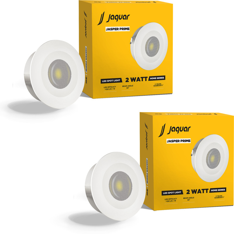 Jaquar 2W OTC LED Jasper Prime Warm White (Pack of 8) Spot Ceiling Light Ceiling Lamp(White)