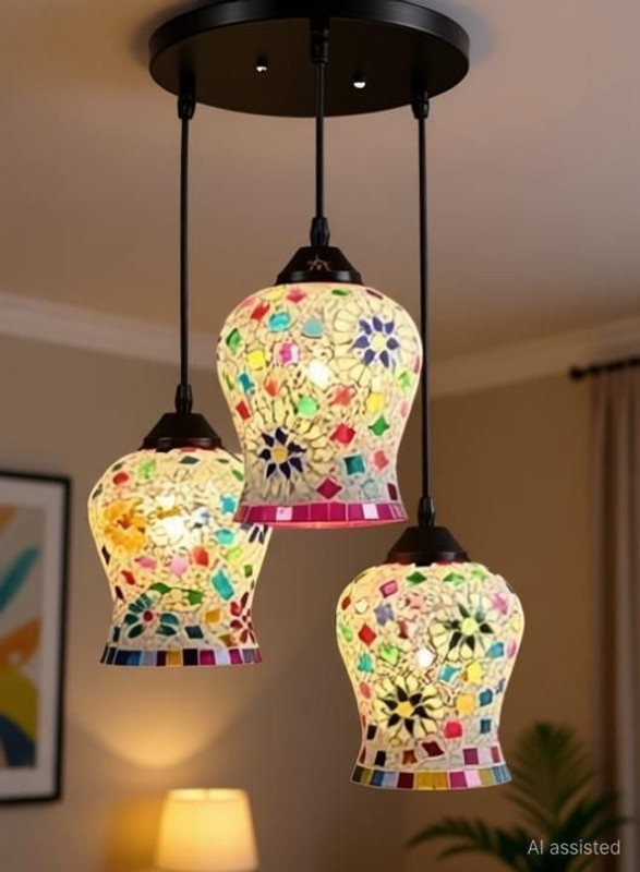 Zingy Glass Big Size Light For Living Room/Hall/Bed Room etc. Cluster Ceiling Lamp Chandelier Ceiling Lamp(Multicolor)