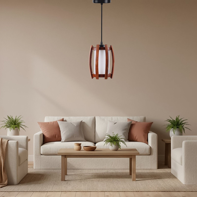 AZURITE Modern Wooden Pendant Light Lamp, Natural Wood Finish for Home & Living Spaces Pendant Lamp Ceiling Lamp(Brown)