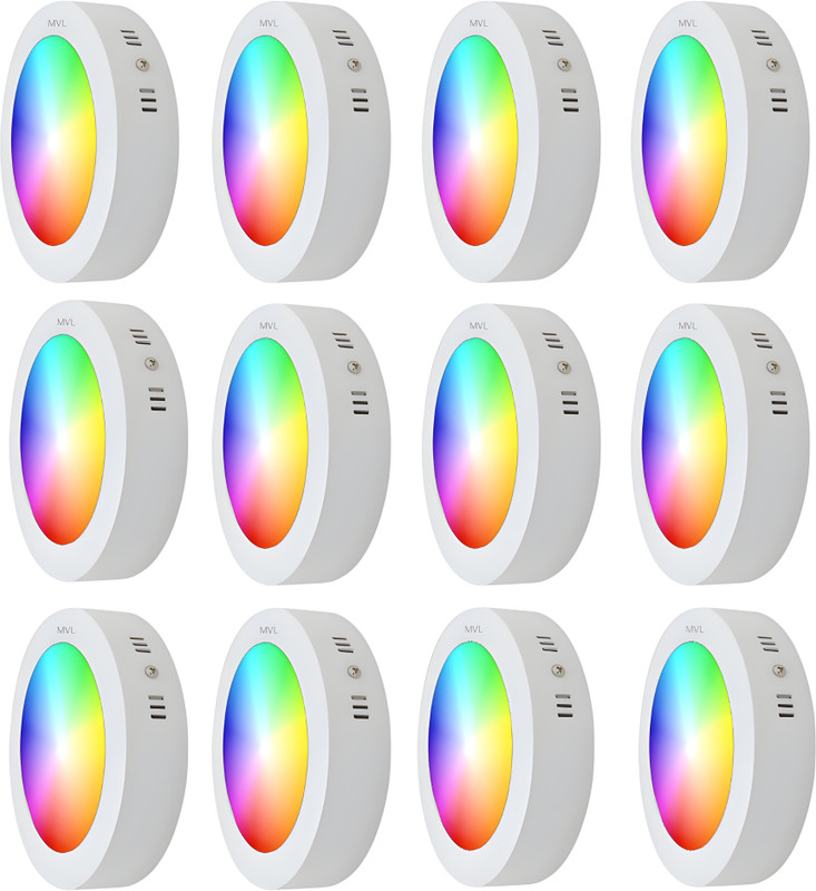 M.V.L LIGHT 7 in 1 multicolor LED Surface Panel light pack of 3 Recessed Ceiling Light Ceiling Lamp(Multicolor)