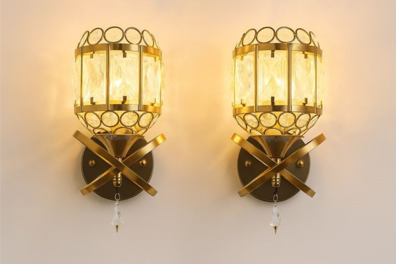 Hybrix LED K9 Glass Crystal Surface Lamp, 9 Watt, 3 Colors Light by Power On/Off, 2 Recessed Ceiling Light Ceiling Lamp(Gold)