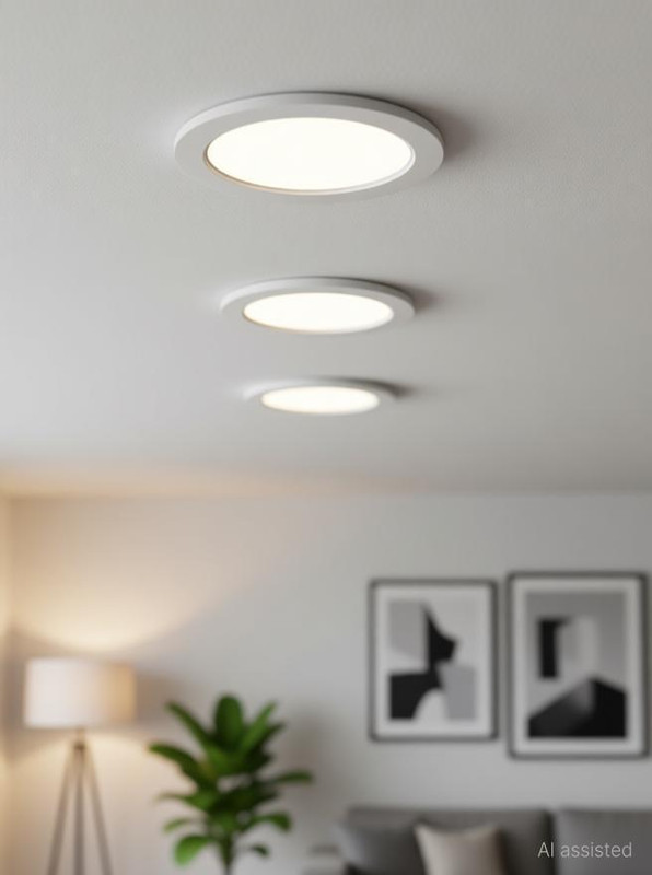 Nortek Sifra 12W Led Downlight for Living Room, Kitchen, Bedroom Warm White Pack of 3 Downlighter Ceiling Light Ceiling Lamp(White)