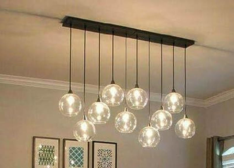 KINIS Clear Doom 10 Lights Chandelier Hanging Light Ceiling Light Hanging Lamp Chandelier Ceiling Lamp(Clear, Black)