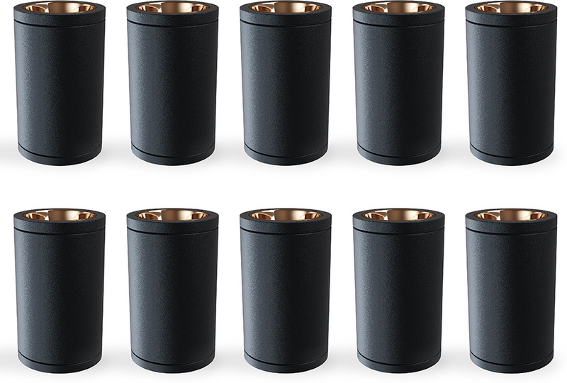 Nortek Serena 3W Cylindrical Cob Led Light Black Body Rose Gold Reflector Cool White Surface Ceiling Light Ceiling Lamp(Black)