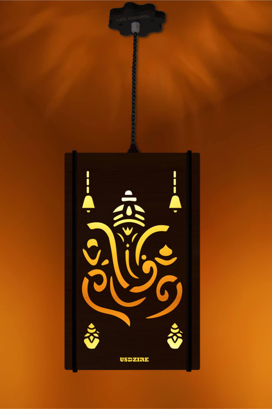 US DZIRE 5112 God Ganesh ji Modern Night Lamp for Living Room,Pooja ghar,Home Decor Light Pendant Lamp Ceiling Lamp(Brown)