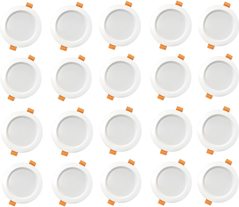MVL Maxa 10-Watts 7-in-1 Round Led Conceal Down Pack of 6 Ceiling Light Ceiling Lamp(Multicolor)