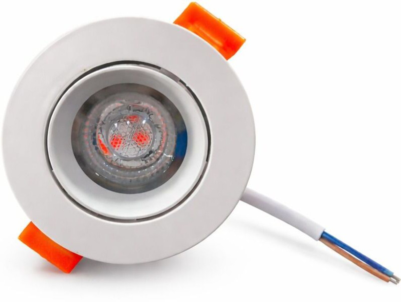 KRM LIGHTING 3W LED PC COB Spot Light RGB | White PVC Body Recessed Ceiling Downlight Recessed Ceiling Light Ceiling Lamp(White)