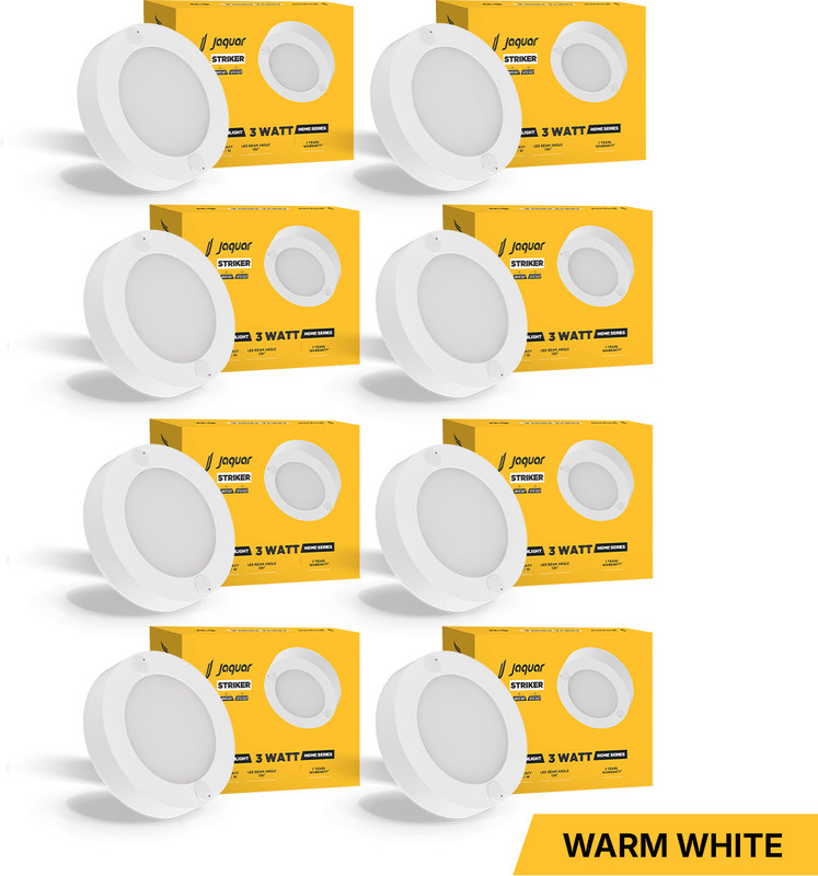 Jaquar Mini Striker 3W Warm Round Surface (Pack of 10) Ceiling Light Ceiling Lamp(White)