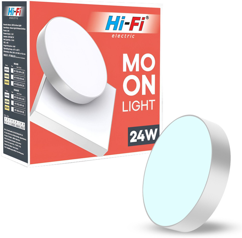 ELLEYS Moonlight 24W LED Surface Panel Light (6500K) Cool White Light | Pack of 1 Ceiling Light Ceiling Lamp(Blue)