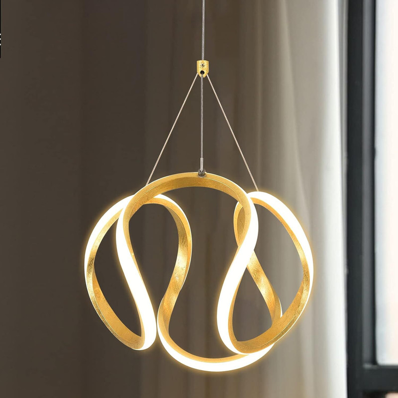 Shri Mahal Antiques 30W LED Pendant Light,Lrregular Modern Gold Ring Pendant Pendant Lamp Ceiling Lamp(Gold)