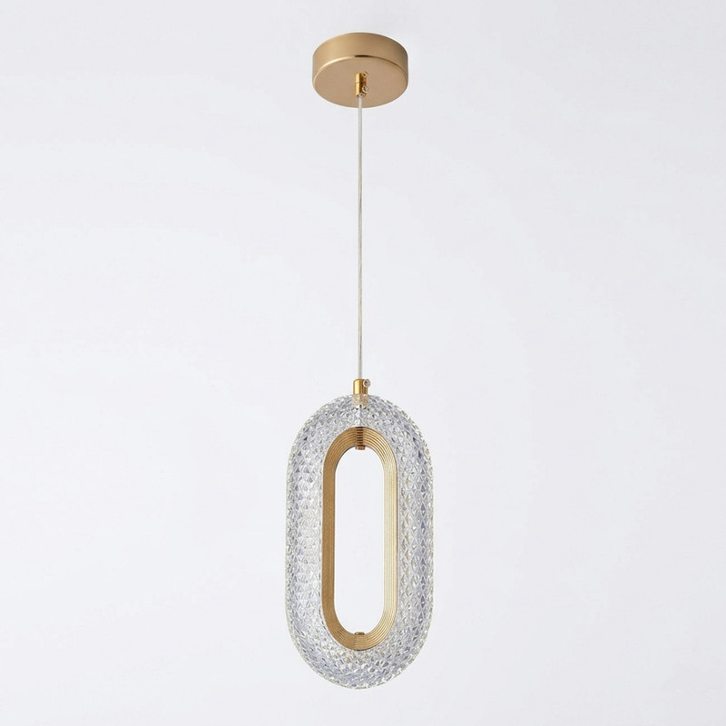 Bdlight BD LIGHT Luxe Crystal Oval Pendant Ceiling Light Gold Finish Modern Hanging Lamp Pendant Lamp Ceiling Lamp(White)