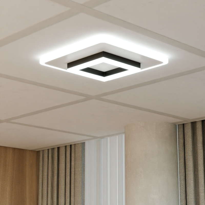 XYORA Modern LED Ceiling Light: 3 Color Modes, CRI 97+, Eye-Care & Energy Efficient Junction Box Ceiling Light Ceiling Lamp(White)