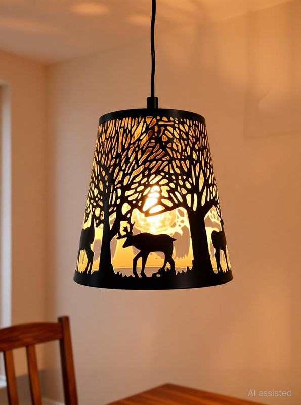 Whiteray Areezo Cone Black Metal Hanging Pendant light (Bulb Not Incl.)(Pack of 1 ) Pendant Lamp Ceiling Lamp(Black)