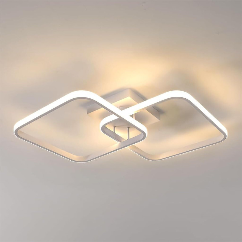 Shri Mahal Antiques 50W Ceiling Light Modern LED Acrylic Square Ceiling Lamp, Large 3000K Ceiling Light Ceiling Lamp(White)