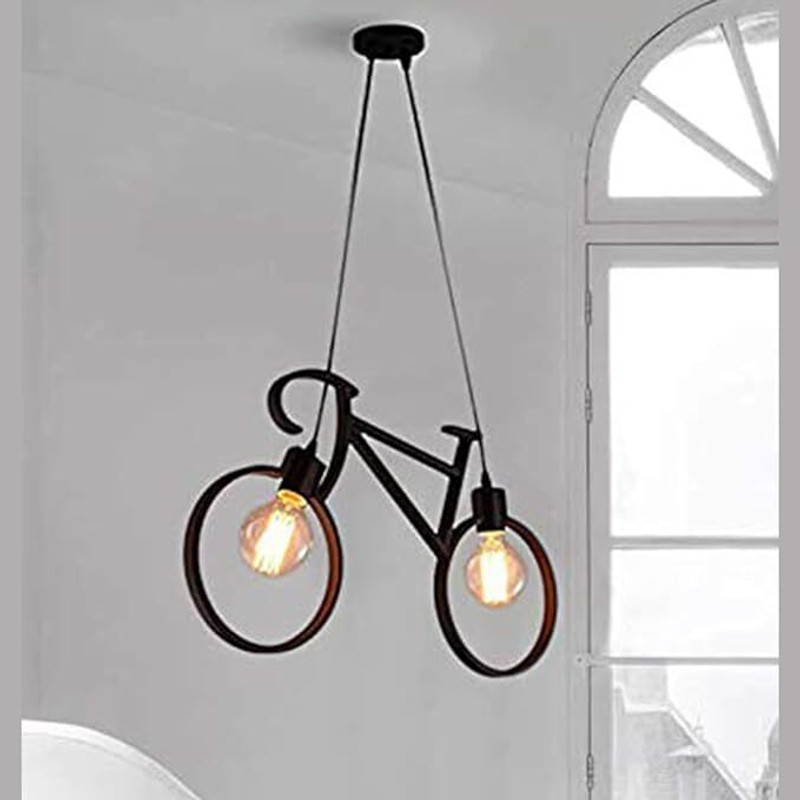 DONERIA Metal Antique Cycle Shape for Home Decor Living Room BLACK Pendants (Black) Ceiling Light Ceiling Lamp(Black)