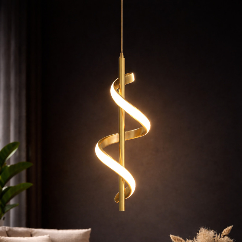 THE UJALAVISTA Ujalavista Spiral Glow Pendant Light Pendant Lamp Ceiling Lamp(Gold)