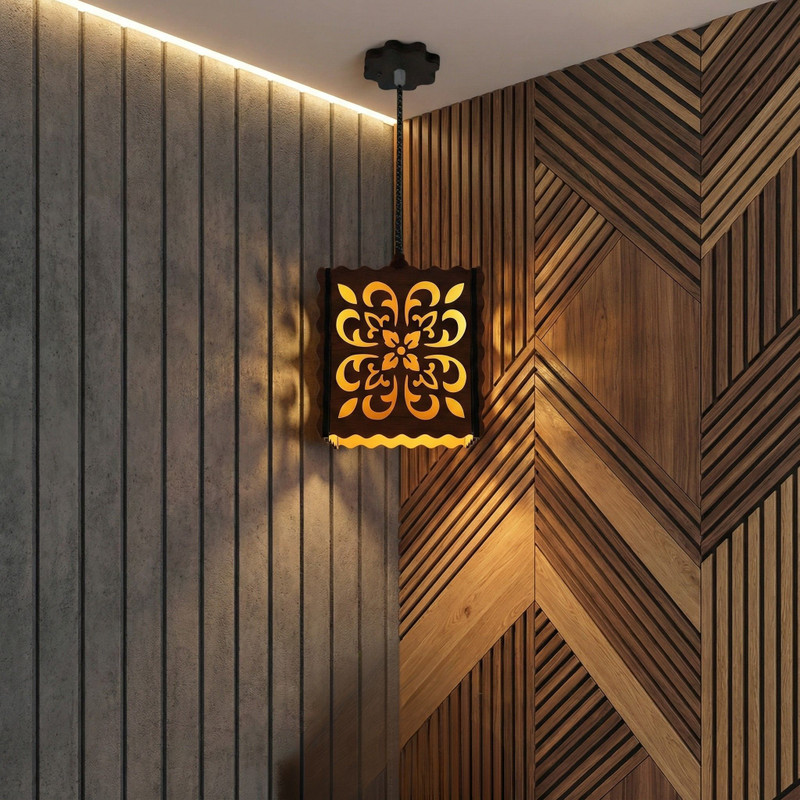 Mystica Decorative Hanging Pendant Lamp for Living Room, Bedroom, Entrance Night Lamp Pendant Lamp Ceiling Lamp(Brown)