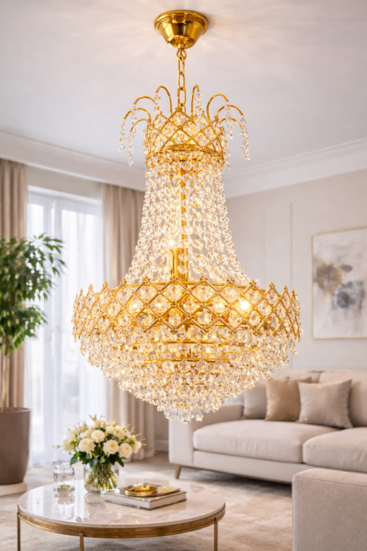 AKRIK 300mm gold chandelier Ceiling Light Ceiling Lamp(Gold)