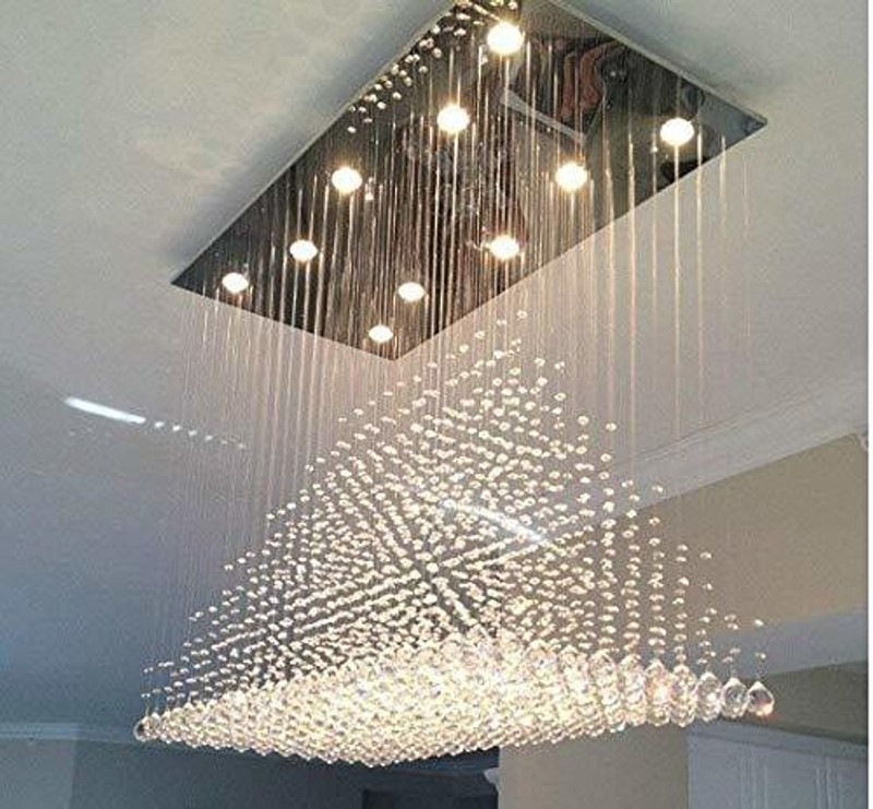 Crysta World K9 Crystal Chandelier Ceiling Lamp(Yellow)