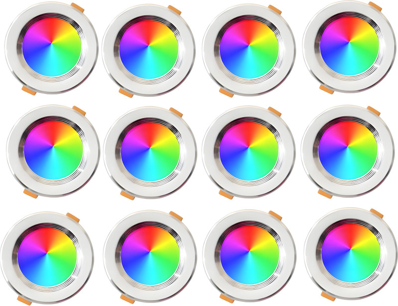 MNLight 9 watt down Light 3-1 Mini Indora Light pack of 6 ( multi color) Ceiling Light Ceiling Lamp(Multicolor)