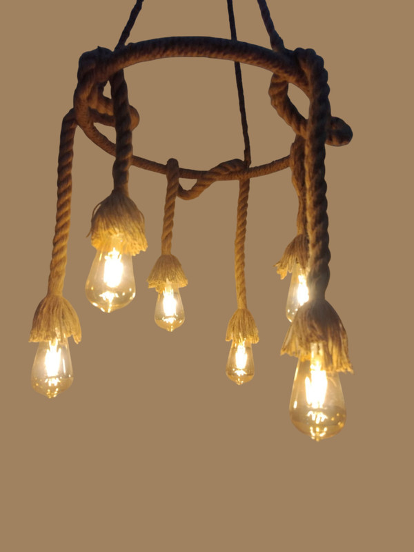 LumaCraft Ring Decorative Fancy Light Without Bulb Pendant Lamp Ceiling Lamp(Brown)