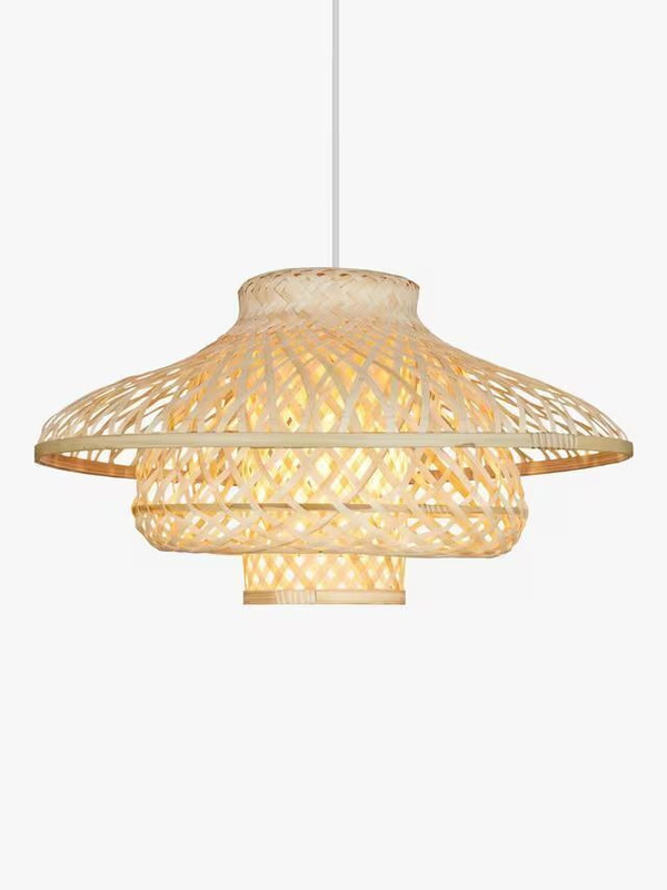 INDIACRAFT Handcrafted bamboo celling mushroom lamp free installation kit and antique bulb Ceiling Light Ceiling Lamp(Beige)