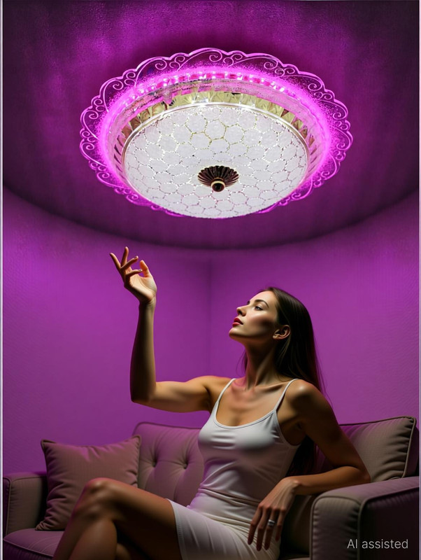 Swanart Light for Living Dining Room Round LED Lights - Enhance Your Space with Elegant Chandelier Ceiling Lamp(Multicolor)