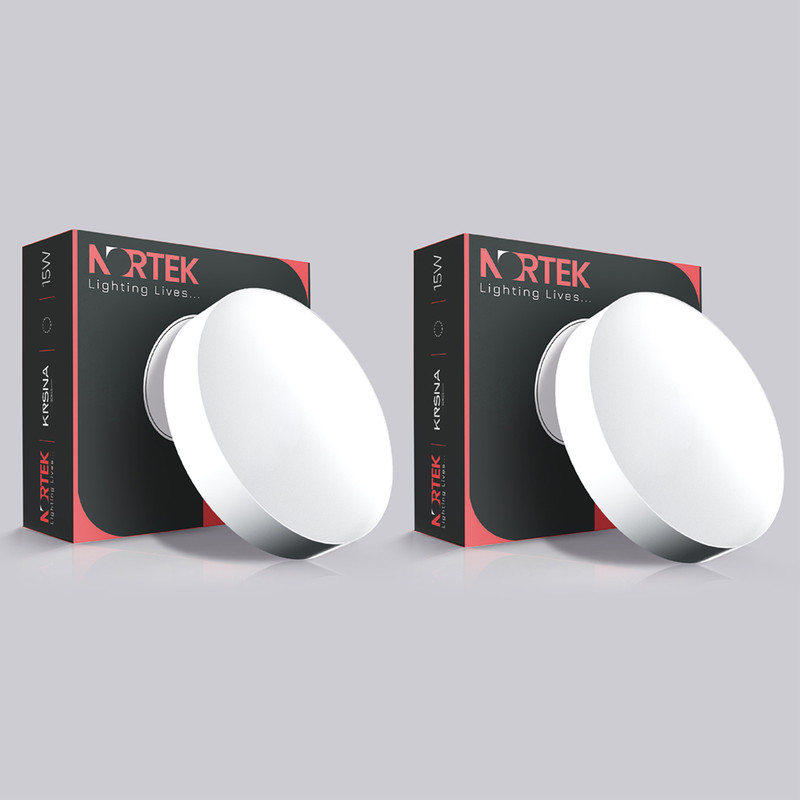 Nortek 15W LED Panel Light | Surface Panel Light | Ceiling & Wall Mount | Cool White Surface Ceiling Light Ceiling Lamp(White)