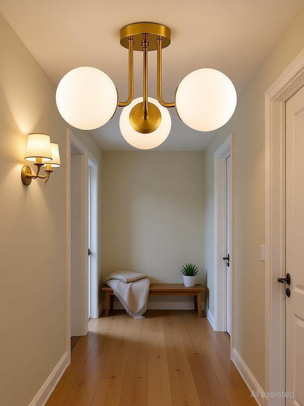 Lyse Decor Chandelier Ceiling Lamp(Gold, White)