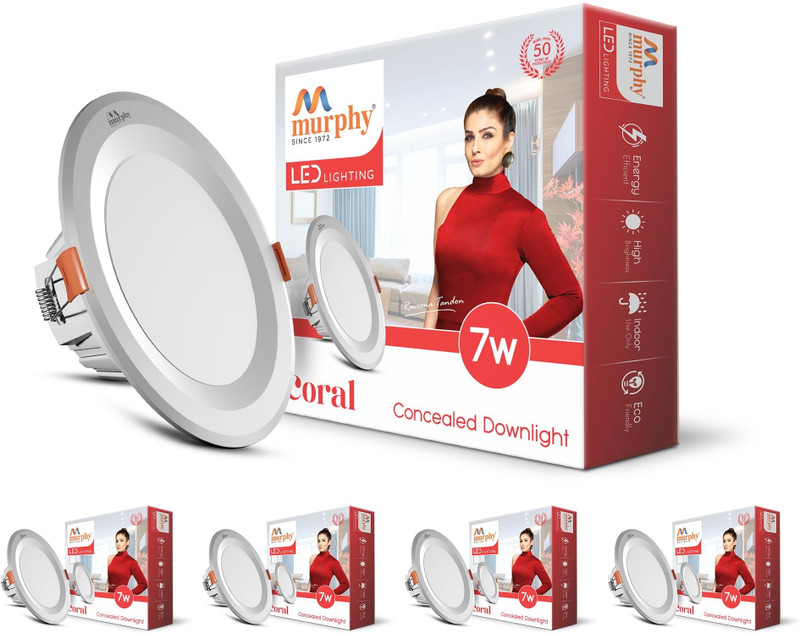 MURPHY LED 3W AURA DOWN LIGHT(Warm White, Pack of 20) Recessed Ceiling Light Ceiling Lamp(White)