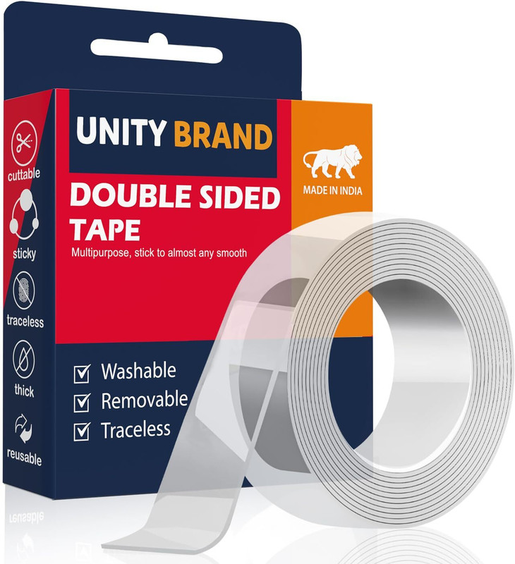 UB UNITY BRAND Double Sided Multipurpose Double Sided Tape Heavy Duty Double Sided (Manual)(Set of 1, Transparent)