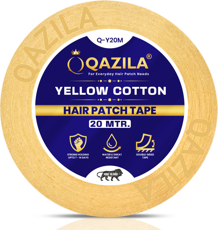 Qazila Cotton Wig Patch Tape | Strong Hold | Water & Sweat Resistant | Skin-Friendly Hair Accessory Set(Yellow)