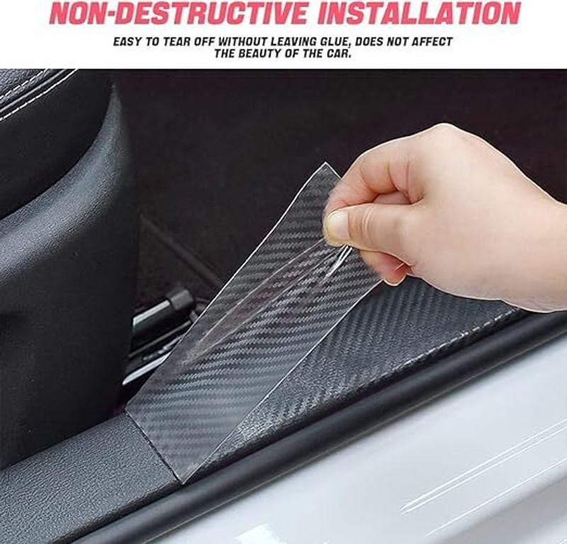 KVVTRADES Carbon Fiber Tape for Car Scratch Tape for (2 Inches x 5 Meters) Car Pet Door Protector