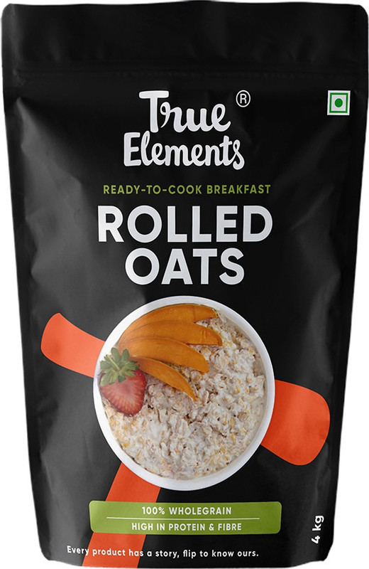 True Elements Rolled Oats, High Protein and Fibre Breakfast oats for weight loss Pouch