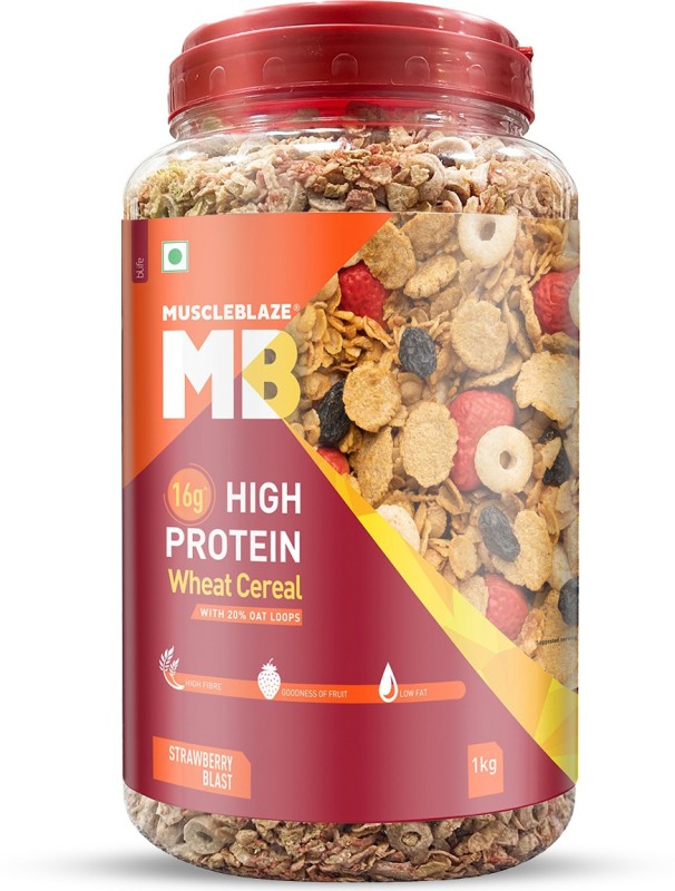 MUSCLEBLAZE High Protein Wheat Cereal, Breakfast Cereals, High in Fibre Jar