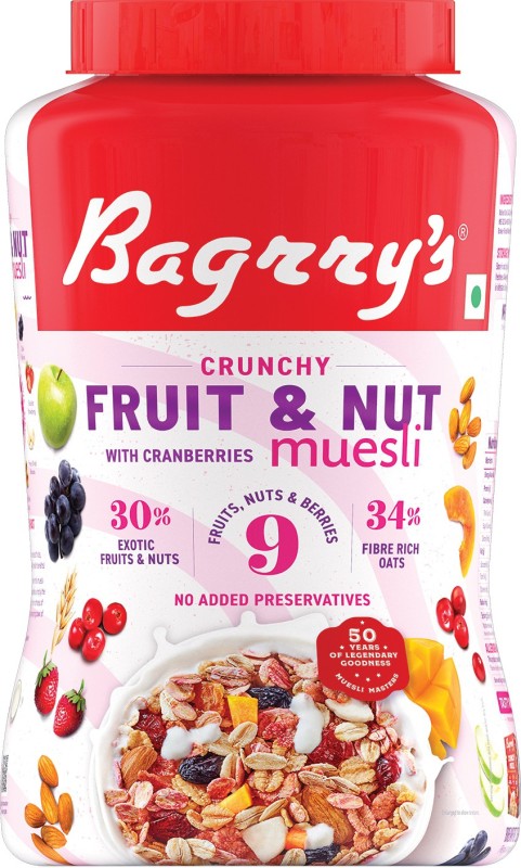 Bagrry’s Fruit and Nut Cranberries Muesli Jar Plastic Bottle