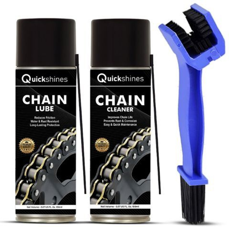 Quickshines Bike Chain Maintenance Kit Bike Chain Care Kit (Cleaner + Lube + Brush) Chain Oil(300 ml, Pack of 3)