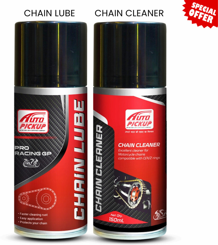 AUTO PICKUP Primum Quality Chain Lube and Motorcycle Chain Cleaner Set Of 2 {150 ml} Engine Cleaner(300 ml)